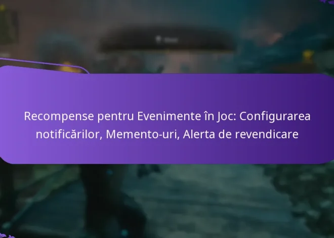 Recompense pentru Evenimente în Joc: Configurarea notificărilor, Memento-uri, Alerta de revendicare