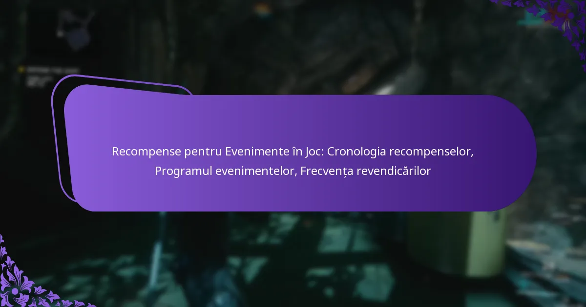 Recompense pentru Evenimente în Joc: Cronologia recompenselor, Programul evenimentelor, Frecvența revendicărilor