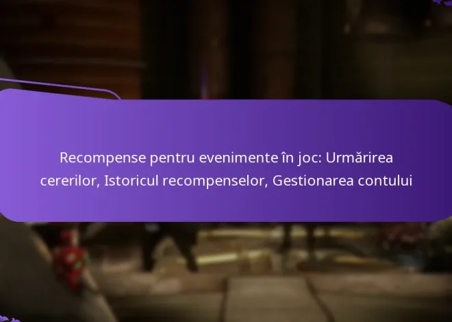 Recompense pentru evenimente în joc: Urmărirea cererilor, Istoricul recompenselor, Gestionarea contului