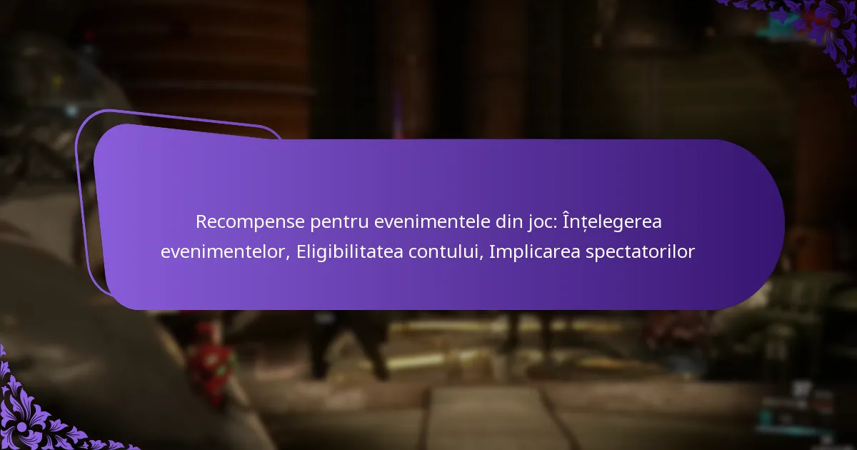 Recompense pentru evenimentele din joc: Înțelegerea evenimentelor, Eligibilitatea contului, Implicarea spectatorilor