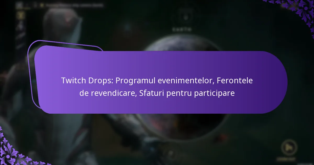 Twitch Drops: Programul evenimentelor, Ferontele de revendicare, Sfaturi pentru participare